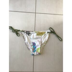Zimmermann Shelly Multicolor Print Mini Tri String Bikini Bottom Swimwear